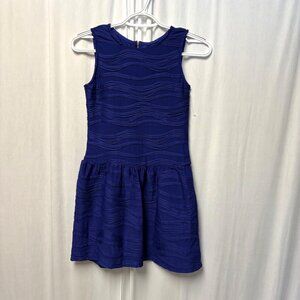 Trixxi Girl Sleeveless Dress Size 10 Blue Wavy Textured Fit and Flare NEW